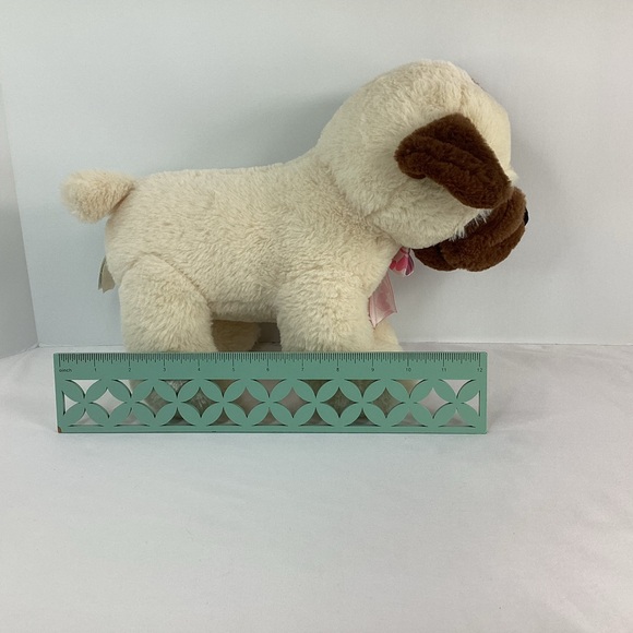Hugfun Love Bulldog Puppy Dog Plush Pink Ribbon 12" Stuffed Animal Walmart Toy - Picture 9 of 9